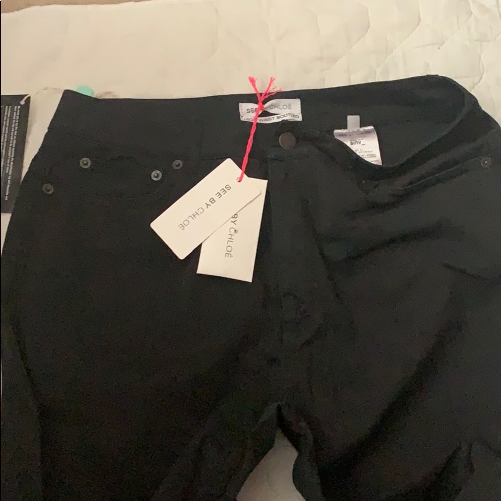 See by Chloe black bootlegged pants